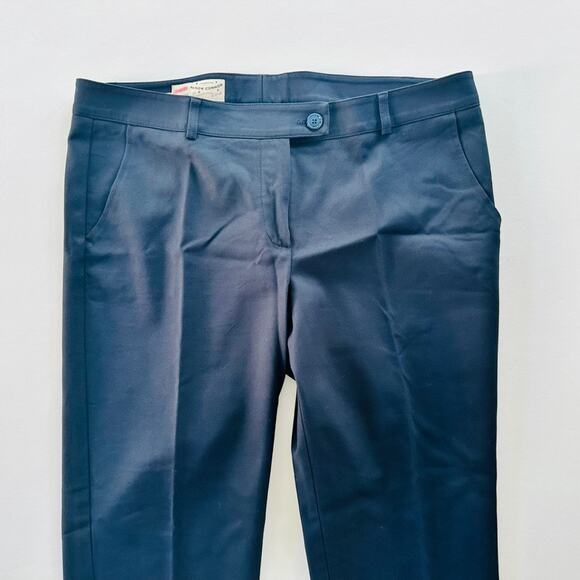 Maison Common Mid-Rise Slim-Leg Ankle Navy Cotton-Blend Pants Size 42 US 12 - Picture 3 of 11